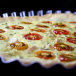 Torta de queijo, palmito e tomate