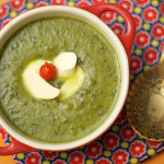 Caldo verde com queijo de trança