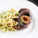 Ossobuco e Farfalle ao molho pesto