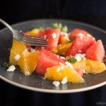Salada de melancia, laranja e ricota