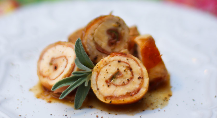 saltimbocca de frango