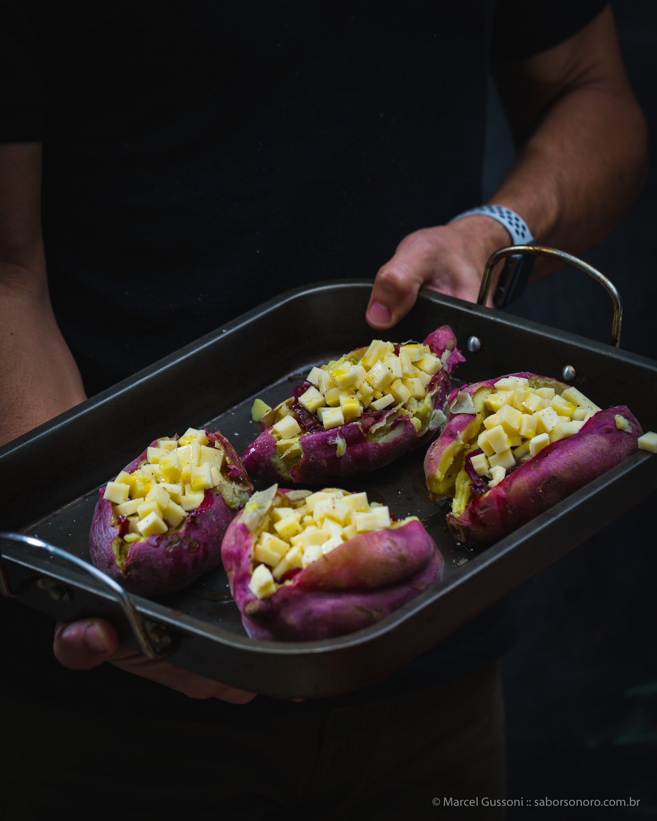 Batata Doce assada e recheada receita 